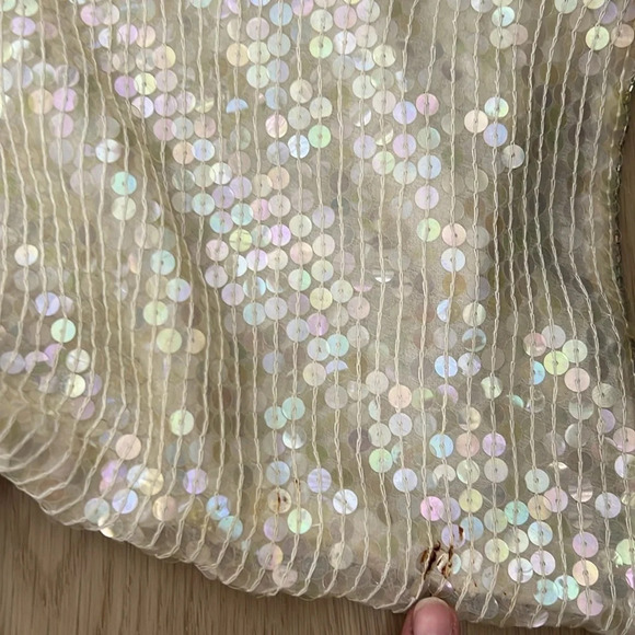 VINTAGE Marquis By Randall Cosco 100% Silk Sequin Skirt and Top - Picture 15 of 15